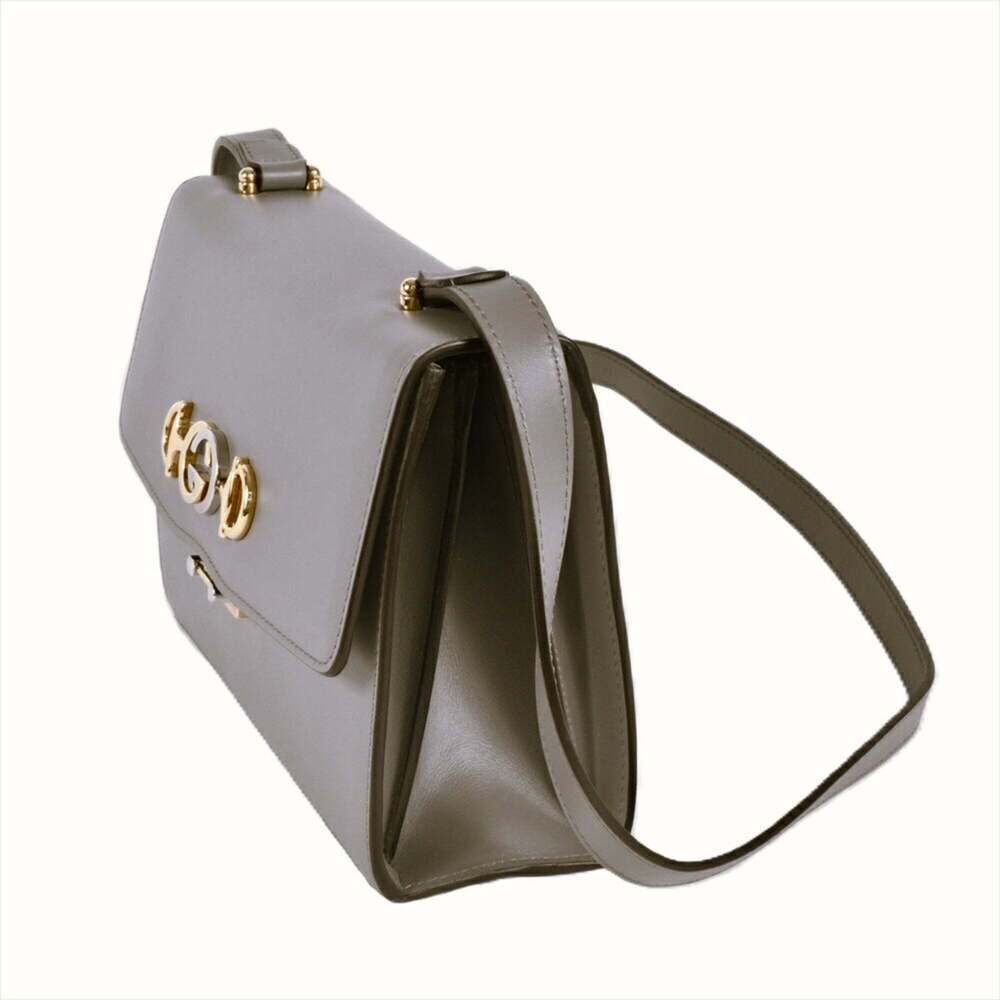 GUCCI Authentic Gray Leather Shoulder Bag - Picture 2 of 7